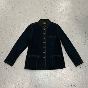 Vintage Harvé Bernard Button Up Jean Jacket Women’s Size 10 Dark Wash